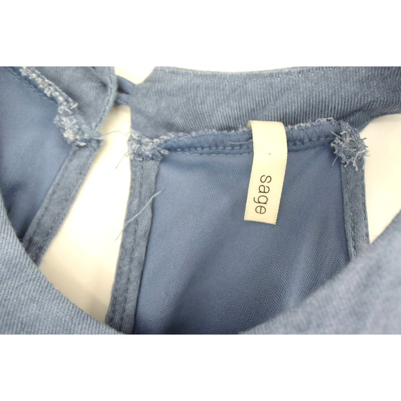 Sage Blue Ruffle Open Back Halter Romper Womens S - Picture 5 of 7